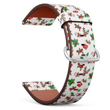 Imagem de THAZEE Pulseira para smartwatch Fossil Gen 5E 42 mm/6 42 mm, Fossil Venture Gen 4 HR/Gen 3 feminina e masculina de 18 mm (meia de veado de Natal)