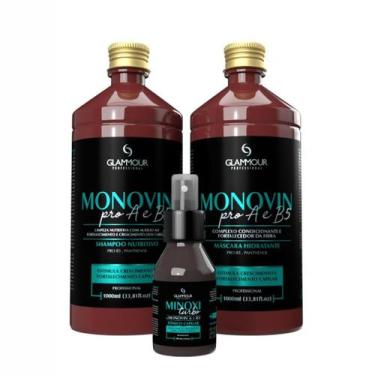 Imagem de Kit Shampoo Cabelos Monovin Crescimento Acelerado 3 Passos - Glammour