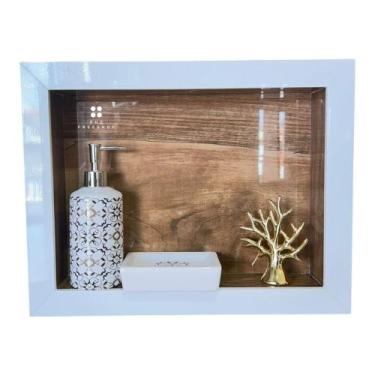 Imagem de Nicho Para Banheiro de Sobrepor em Porcelanato Acabamento de Alumínio 