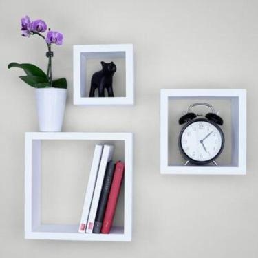 Imagem de Nicho Decorativo Mdf Kit 3 Unidades Preto ou Branco Parede Sala Hall Q