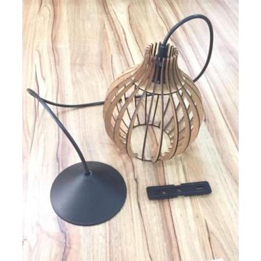 Imagem de Kit 4 Pendente Lustre Coquinho 30 CM Para Sala E Área Gourmet MDF Vaza