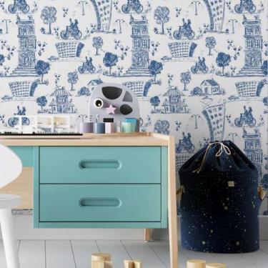 Imagem de Papel de Parede Adesivo Casal, cidade. N03074 Rolo 0,58x3M - Adesivo B