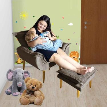 Imagem de Poltrona Puff Opala Amamentação Fixa E Confortável Tecido Suede - Beat