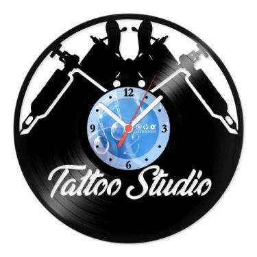 Imagem de Relógio De Parede Disco Vinil Profissões - Tattoo Studio - VPR-014 - M