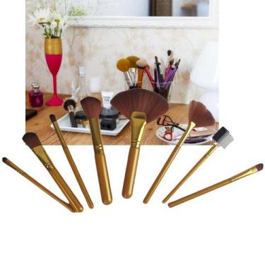 Imagem de Pincel Kit 8 Peças Maquiagem Corretivo Sombra Base Make Up Profissiona