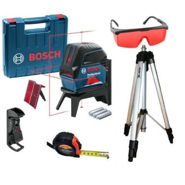 Imagem de Nivel Laser Vermelho Bosch 2 Linhas e Ponto GCL 2-15 Com Tripe e óculo
