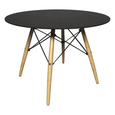 Imagem de Mesa de Jantar 4 Lugares Redonda 120cm Tampo MDF Pés Eiffel Paris R02 