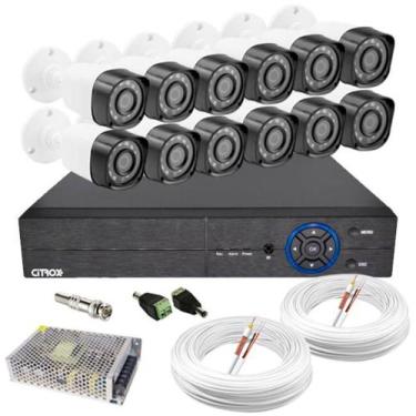 Imagem de Sistema de Monitoramento Com 12 Câmeras HD Completo + DVR Híbrido 16 C