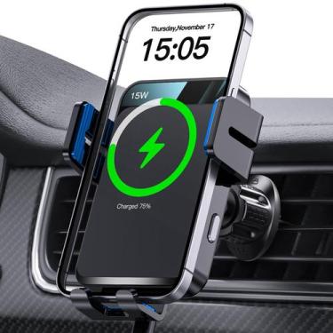 Imagem de Carregador de carro sem fio MOKPR, fixação automática, suporte de vent
