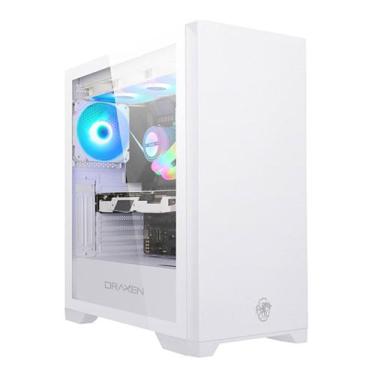 Imagem de Gabinete Gamer Khamsa Vidro Temperado ARGB Branco Draxen(DRN43K-WH)