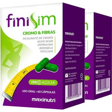 Imagem de Kit 2 Picolinato de Cromo Agar Agar Espirulina Berinjela Psyllium Fini