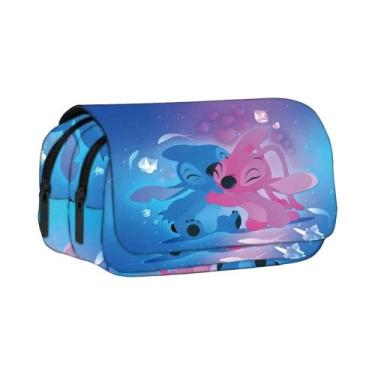 Imagem de Estojo Escolar com Desenho do Stitch - Porta-Canetas e Lápis para Ensi