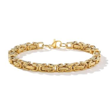 Imagem de Rockyu Pulseira masculina, ouro, preto, prata, pulseira de corrente, grossa, pulseira Nascan, estilo de fixação, aço inoxidável, hipoalergênica, legal, hip hop, festa, acessório, namorado, presente,