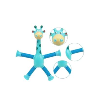 Imagem de Genérico Girafa Estica Pop It 1 Unidade Telescópica Tubo Led Gruda Brinquedo Infantil Estica Puxa Azul