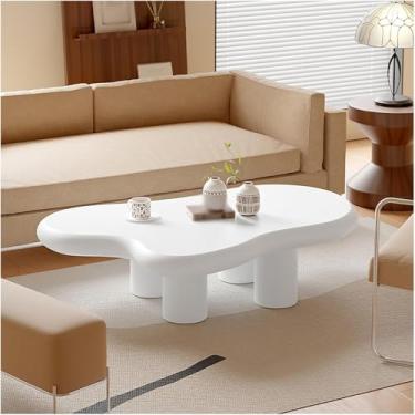 Imagem de Mesa de centro nuvem, mesa de chá irregular para ambientes internos com pernas, mesa de centro simples, mesa de centro preta para sala de estar, mesa de canto moderna com 4 pernas, mesa de canto