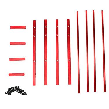 Imagem de Prateleira de armazenamento de liga de alumínio para pneus de carro RC para SCX10 90046 D90 1 10 Tipo Crawler Car Material vermelho e fácil montagem (Vermelho)