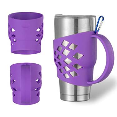 Imagem de SHTCSZBA Capa de silicone para copos de 850 g - Suporte para Yeti Rambler/RTIC/Corkcicle Tumbler (Roxo)