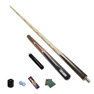 Imagem de Taco de sinuca de madeira de freixo de 147 cm, bastão de sinuca, taco de sinuca profissional para esportes de mesa de sinuca, bar de bilhar de madeira (I taco de sinuca + acessórios, 10 mm)