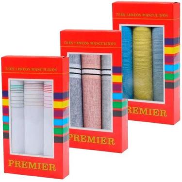 Imagem de Kit 9 Lenços De Bolso Masculino Premier 32x32 Presente Pais, Sortidos
