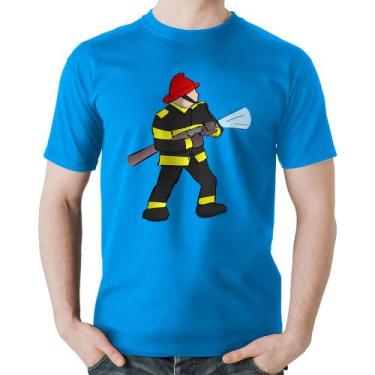 Imagem de Camiseta Algodão Bombeiro - Foca na Moda, Azul, GGG