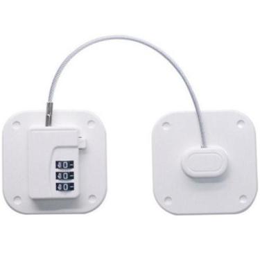 Imagem de Trava Cadeado De Segurança Janela Porta Geladeira Senha - H2, Branco