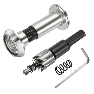 Imagem de PATIKIL Visualizador de porta de 9/40.6 cm, visor de porta de privacidade de cobre com capa de privacidade, 180 graus serve para porta de 1-3/10.2 cm a 2-15/40.6 cm com broca de 14 mm/0,55" para