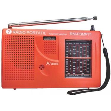 Imagem de Radio receptor 7 fxs om oc fm psmp71 só pilha laranja - Motobras
