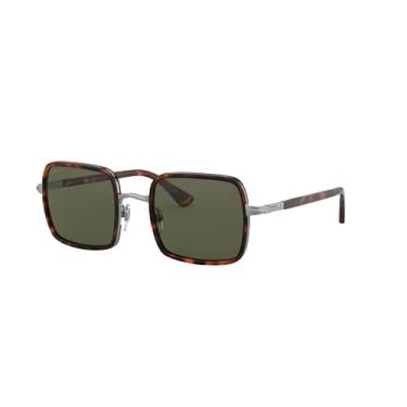 Imagem de Persol Óculos de sol quadrados PO2475S, Havana/verde polarizado, 49 mm, Havana/Verde polarizado