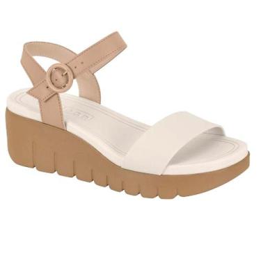 Imagem de Sandalia moleca plataforma ref 5536.100.9569, 36, Branco, Bege