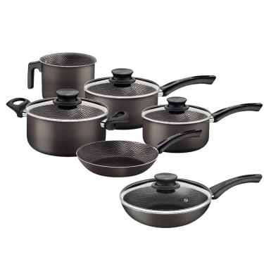 Imagem de Jogo de Panelas Paris Tramontina em Alumínio Antiaderente com Tampa de Vidro Kit com 6 peças cor Grafite