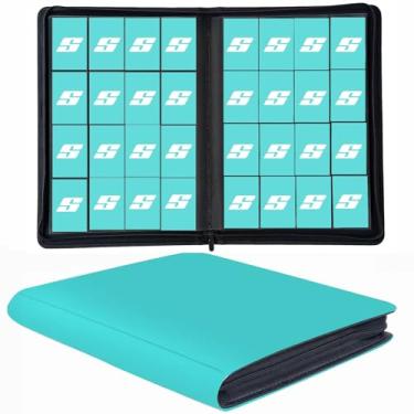 Imagem de 1000+ Pockets Trading Card Binder, 16 Pocket Ringless Side Loading Card Holder Album, Trading Card Album Fit for YuGiOh, MTG, TCG, Game, Sports Cards, Business Cards (Sky Blue)