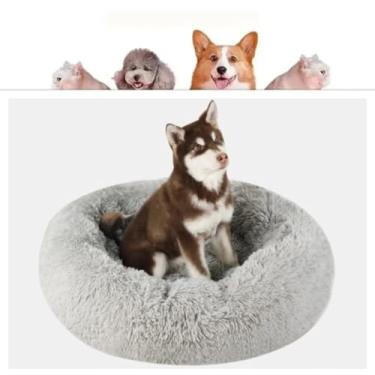 Imagem de CAMA PET NUVEM PELUCIA REDONDA P 40X40X12 CAMINHA PELUCIADA CASA NINHO Cachorros E Gatos DONUT CASINHA PELUCIA FUNDO ANTIDERRAPANTE E IMPERMEAVEL (CINZA)