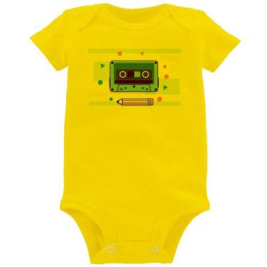 Imagem de Body Bebê Fita Cassete - Foca na Moda, Amarelo, GG