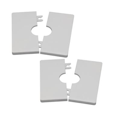 Imagem de Flange de tubo dividido de parede, placas de cobertura de encanamento de flange de chuveiro quadrada placa de cobertura para torneira de chuveiro fixa tubos padrão (branco, 22 mm/0,86 pol.)
