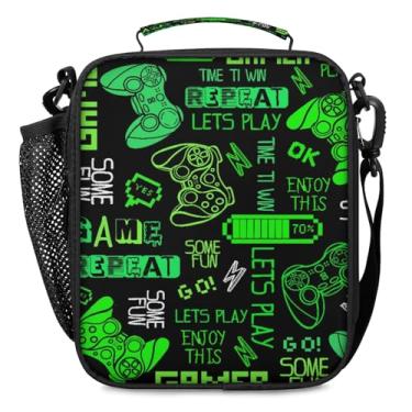 Imagem de Lancheira para meninos e meninas – Lancheira térmica reutilizável para crianças – Joysticks de jogos refrigerador de grande capacidade de volta às aulas Lancheira térmica