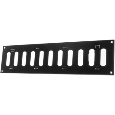 Imagem de Vent Systems Tampa de ventilação de ar de metal preto de 40,6 cm x 10,6 cm (geral) - Grelha de retorno retangular com tela protetora integrada - Grade de ventilação HVAC para cozinha, banheiro, casa