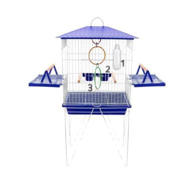 Imagem de Parrot Nursery Cage Gaiola Para PáSsaros Com Bandeja Lateral E PéS Grande(AZUL - VIVEIRO)