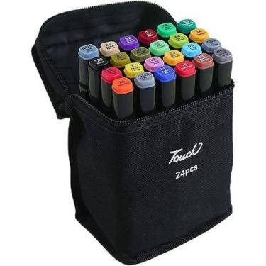 Imagem de Kit Canetas Marcador Para Colorir Duas Pontas 24 Canetas. - FUN GAME