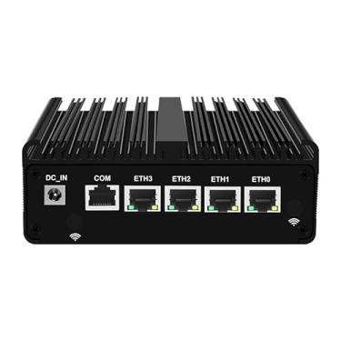 Imagem de IDEARACE Fanless Industrial Mini PC Firewall Soft Router N100 3.4GHz com 16GB DDR5 RAM 512GB NVME SSD, 4X i226V 2.5G LAN, 1xCOM, 2xUSB 3.0, 1xHD/DP, 4G/5G SIM, AES-NI Auto Power On