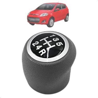 Imagem de Manopla Bola Câmbio Novo Palio G5 2012 2013 2014 2015 2016 2017 2018 2019 Cinza Anel Prata