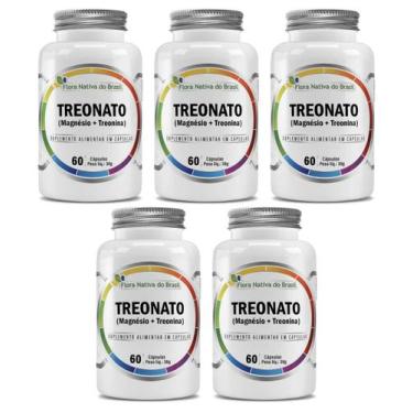 Imagem de Kit 5x Suplemento Alimentar Magnésio Treonato 600mg 60 cápsulas Flora 