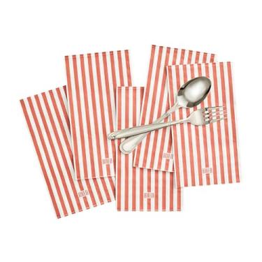 Imagem de Khen Guardanapos descartáveis de luxo de 100 unidades, design de listras europeias - Utensílios de mesa de 2 camadas, toalhas de convidadas de papel com toque de linho, toalha de mão elegante macia e