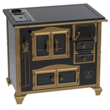 Imagem de Fogao a Lenha N 2 Imperador Vitreo Premium Caldeira Preto SE