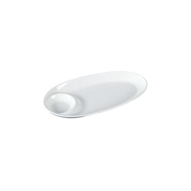 Imagem de Prato de mesa branco, imitação de porcelana lanche multi-grade prato de lanche - 9012