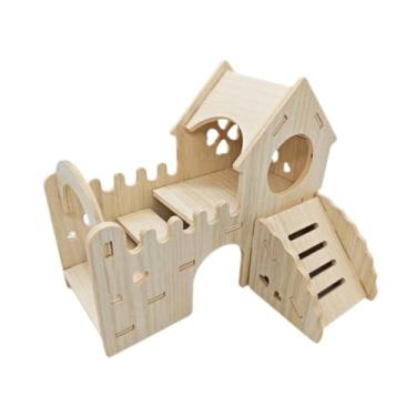 Imagem de Generic Hamster de madeira Habitat Habitat Decor Rat Playground Hideaway Hut Maze for Lemmings Small Animals Dwarf Hamster Mouse