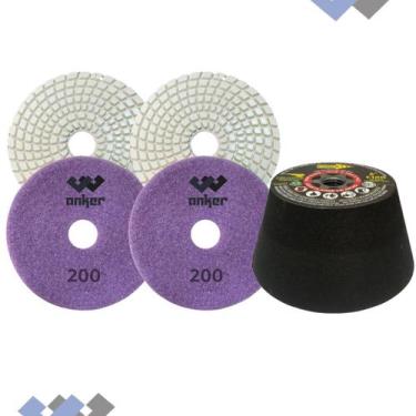 Imagem de Kit 2 Lixa+Rebolo P/ mármores travertino - Anker do Brasil