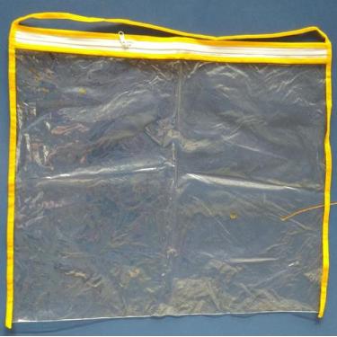 Imagem de Kit c/25 Sacolas plástica Transparente - bolsa com zíper e viés de TNT