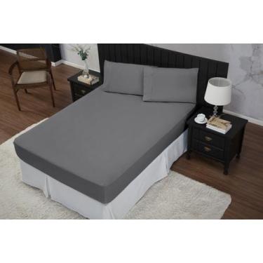 Imagem de jogo de lençol KING 3 peças 600 FIOS MICROPERCAL AVELUDADO - SAFIRA EN