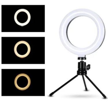 Imagem de Iluminador Mini Ring Light Com Tripé Maquiagem 6 Polegadas - Importado