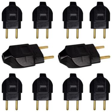 Imagem de Plugue Pino Macho 2p 10A Maciço Com Inmetro Preto - EPM ACESSORIOS, 30